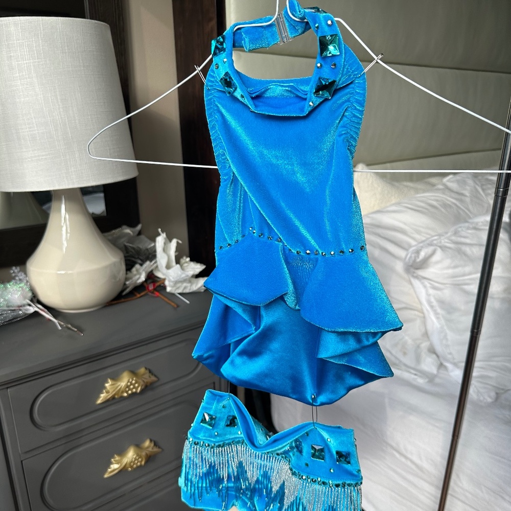Blue Velour Matching Set - Picture 2 of 6
